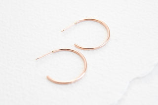 14k Rose Gold Filled Smooth Hoop Earrings - Large