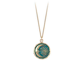 Trust the Universe 14K Gold Talisman Necklace - Mediterranean Blue