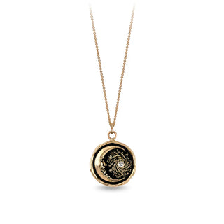 Trust The Universe 14K Gold and Diamond Set Talisman Necklace
