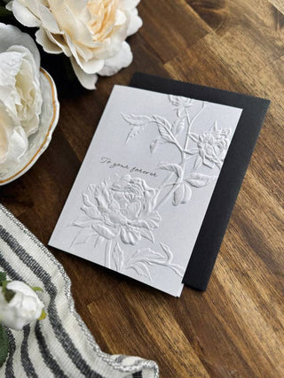 Rose Embossed Greeting Card