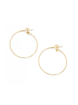 MEDUIM SKINNY BEADED HOOP EARRINGS