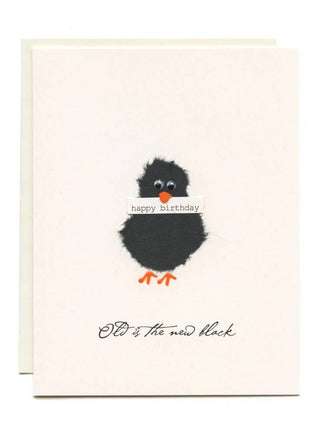 "Old Is the New Black" Crow w/ Birthday Sign