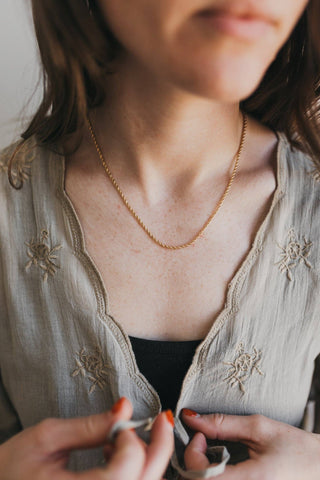 2mm Gold Rope Chain Necklace