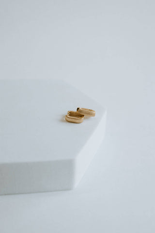 Pleated Huggie Hoops