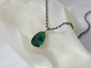 Free-Form Emerald Drop Necklace