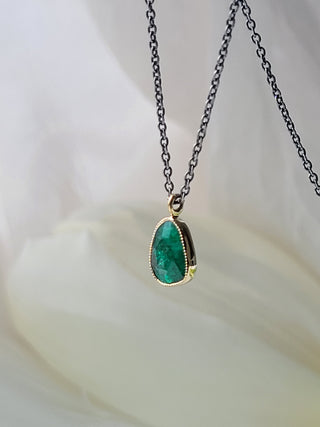 Free-Form Emerald Drop Necklace