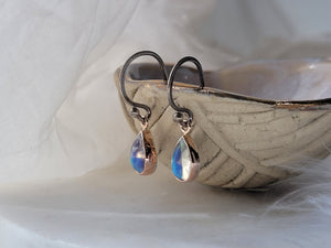 Pear Moonstone Dangle Earrings
