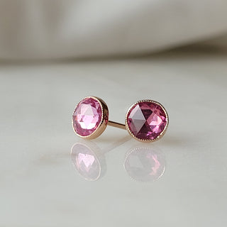 Pink Sapphire Stud Earrings