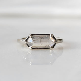Horizontal Hexagon Rose Cut Diamond Ring