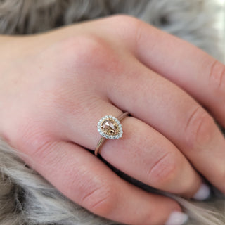 Brown Pear Shaped Diamond Ring