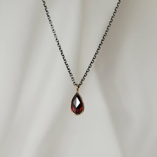 Pyrope Garnet Drop Necklace