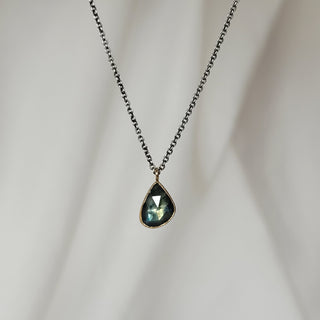 Green Sapphire Drop Necklace