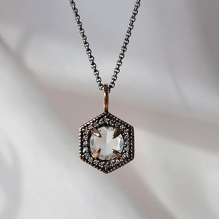 White Sapphire and Diamond Pendant