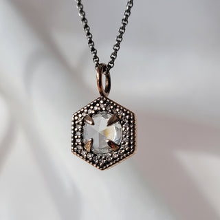 White Sapphire and Diamond Pendant