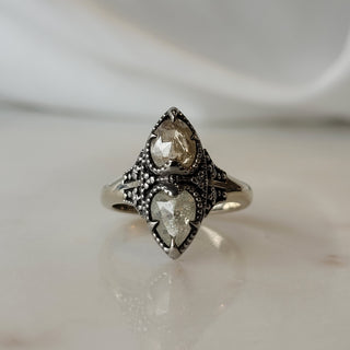 Natural White And Yellow Milky Diamond Ring