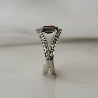 White Gold Ruby and Diamond Ring