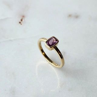 Rectangular Cushion Cut Pink Sapphire Ring
