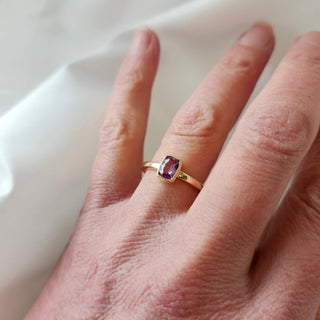 Rectangular Cushion Cut Pink Sapphire Ring