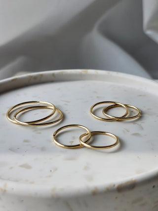 14k Yellow Gold Small Sleeper Hoops