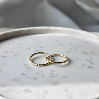 14k Yellow Gold Small Sleeper Hoops