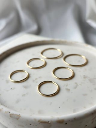 14k Yellow Gold Small Sleeper Hoops