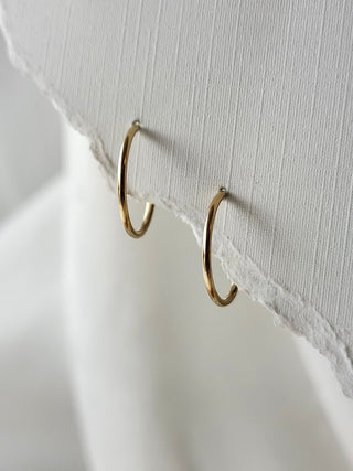 14k Yellow Gold Small Sleeper Hoops