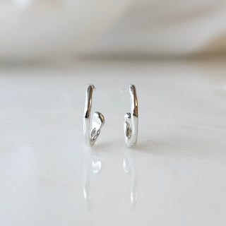 Sterling Silver Small Melt Hoops