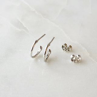 Sterling Silver Small Melt Hoops