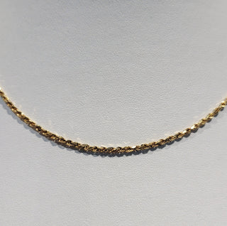 Yellow Gold Diamond Cut Rope Chain