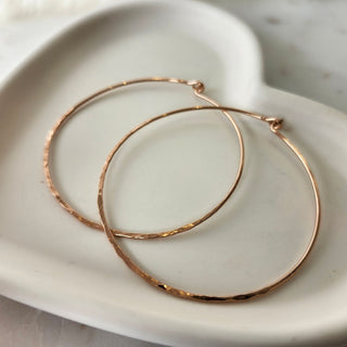 Hammered 2" Hoop Earrings