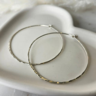 Hammered 2" Hoop Earrings