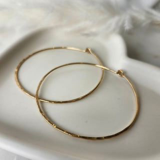 Hammered 2" Hoop Earrings