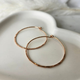 Hammered 1.5" Hoop Earrings