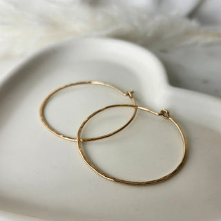 Hammered 1.5" Hoop Earrings