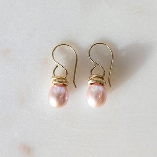 Pink Pearl Drop Earrings