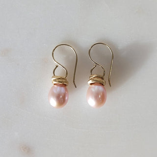 Pink Pearl Drop Earrings