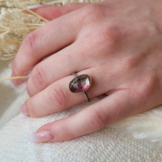 Watermelon Tourmaline Statement Ring