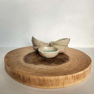 Glass Textured Trinket Dish - White