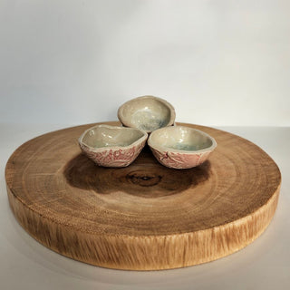 Glass Textured Trinket Dish - Pink