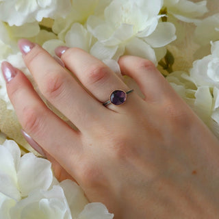 Striped Amethyst Statement Ring
