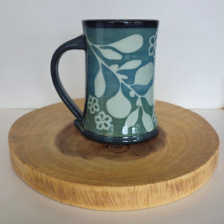 Floral Mug- Dark Rim
