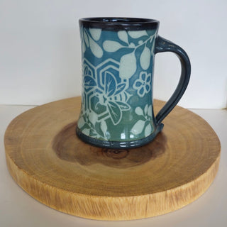 Floral Mug- Dark Rim