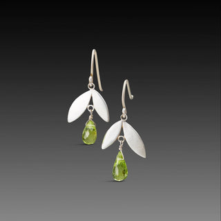 Double Leaf Peridot Earrings