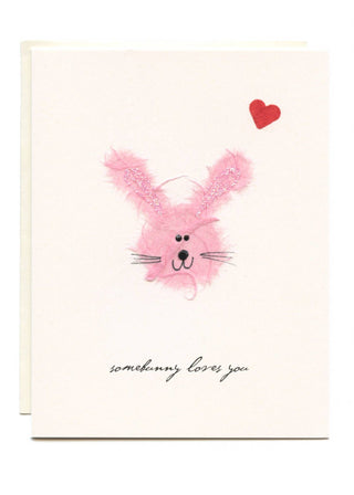 "Somebunny Loves You" Pink Bunny w/ Heart
