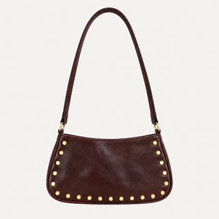 Stefani Studded Bag - Bordeaux Pebbled