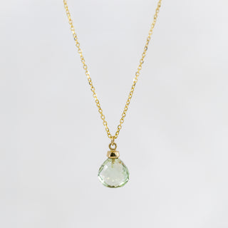 Baby Gold Mint Quartz Necklace