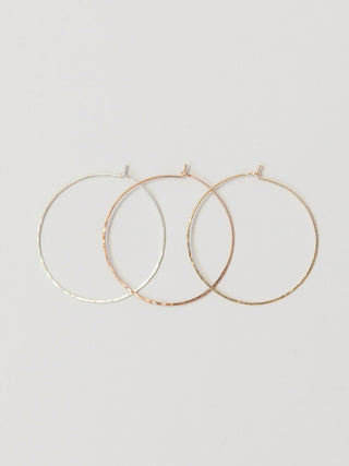 Hammered 2" Hoop Earrings