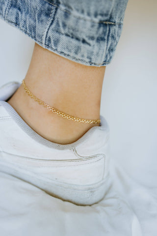 Gold Filled Heart Link Anklet
