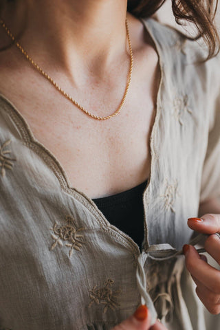 2mm Gold Rope Chain Necklace