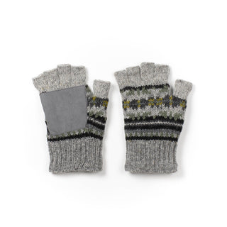 Axel - men's wool knit fingerless gloves - Grey